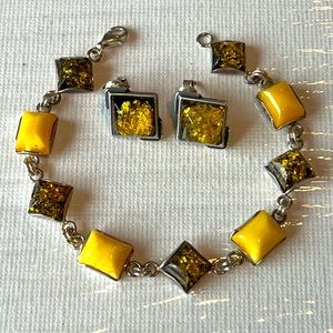 Amber bracelet and earring set.